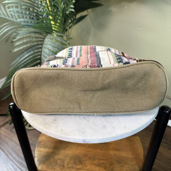Myra Backpack Canvas weave Hair on Hide boho Western Leather - perfect ! main image 14